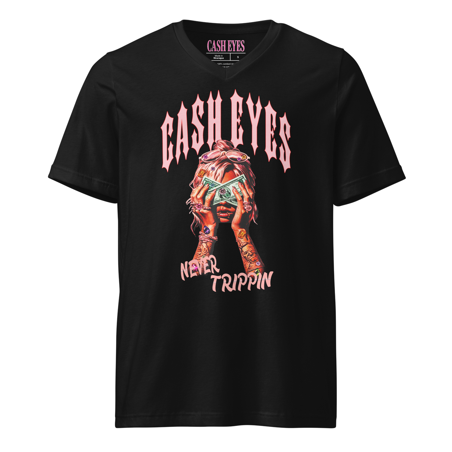 Pink Never Trippin V-Neck T-Shirt